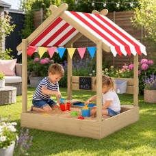 Neo Wooden Sandbox Canopy Outdoor Garden Sand Pit